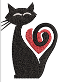 Black Cat Embroidery Design