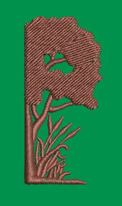 Arboreal Letter P Embroidery Design
