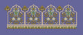 Mughal Arch Floral Border Embroidery Design