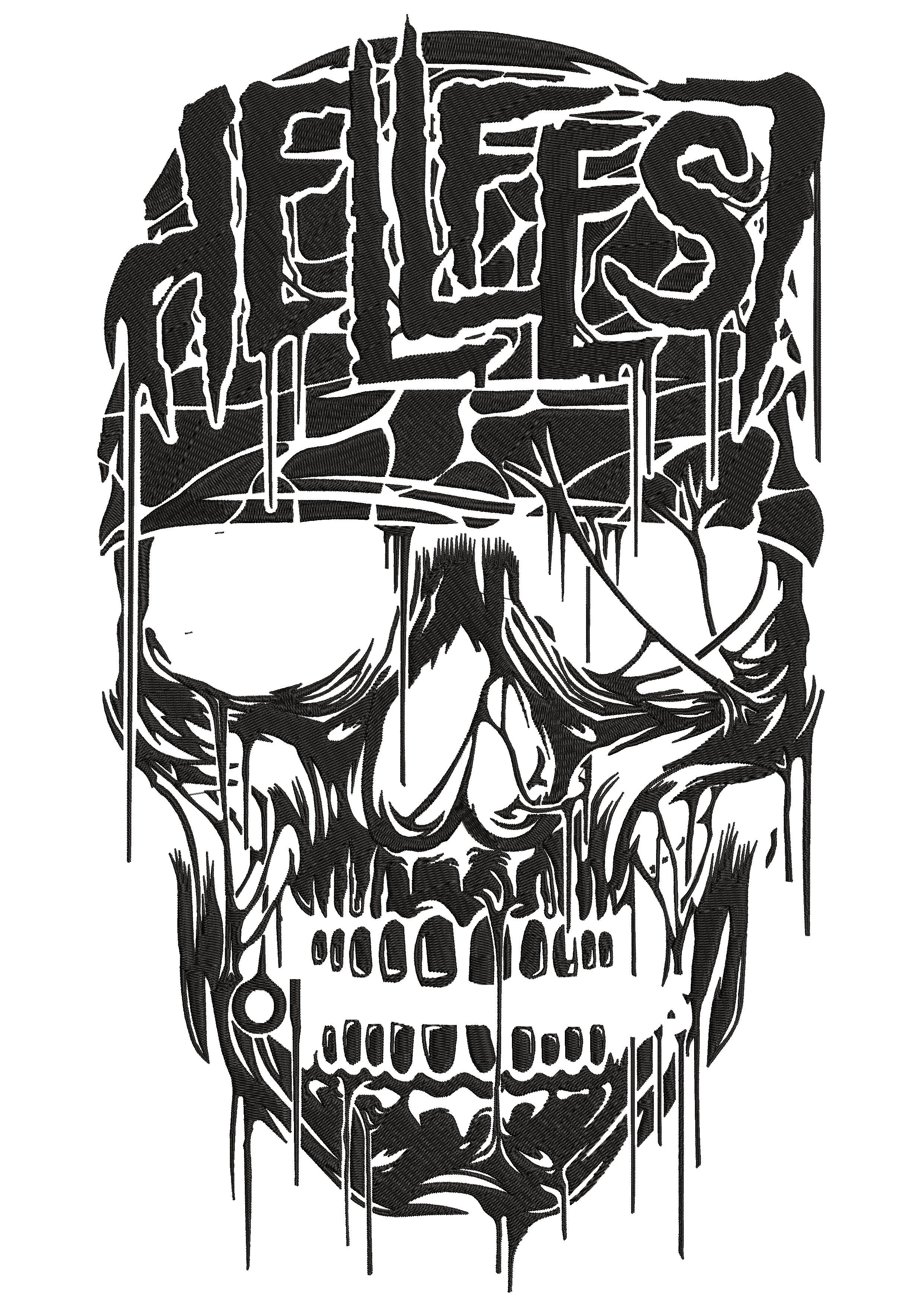 Skull Evil Embroidery Design