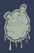 Heart Shape Gray Colour Embroidery Design