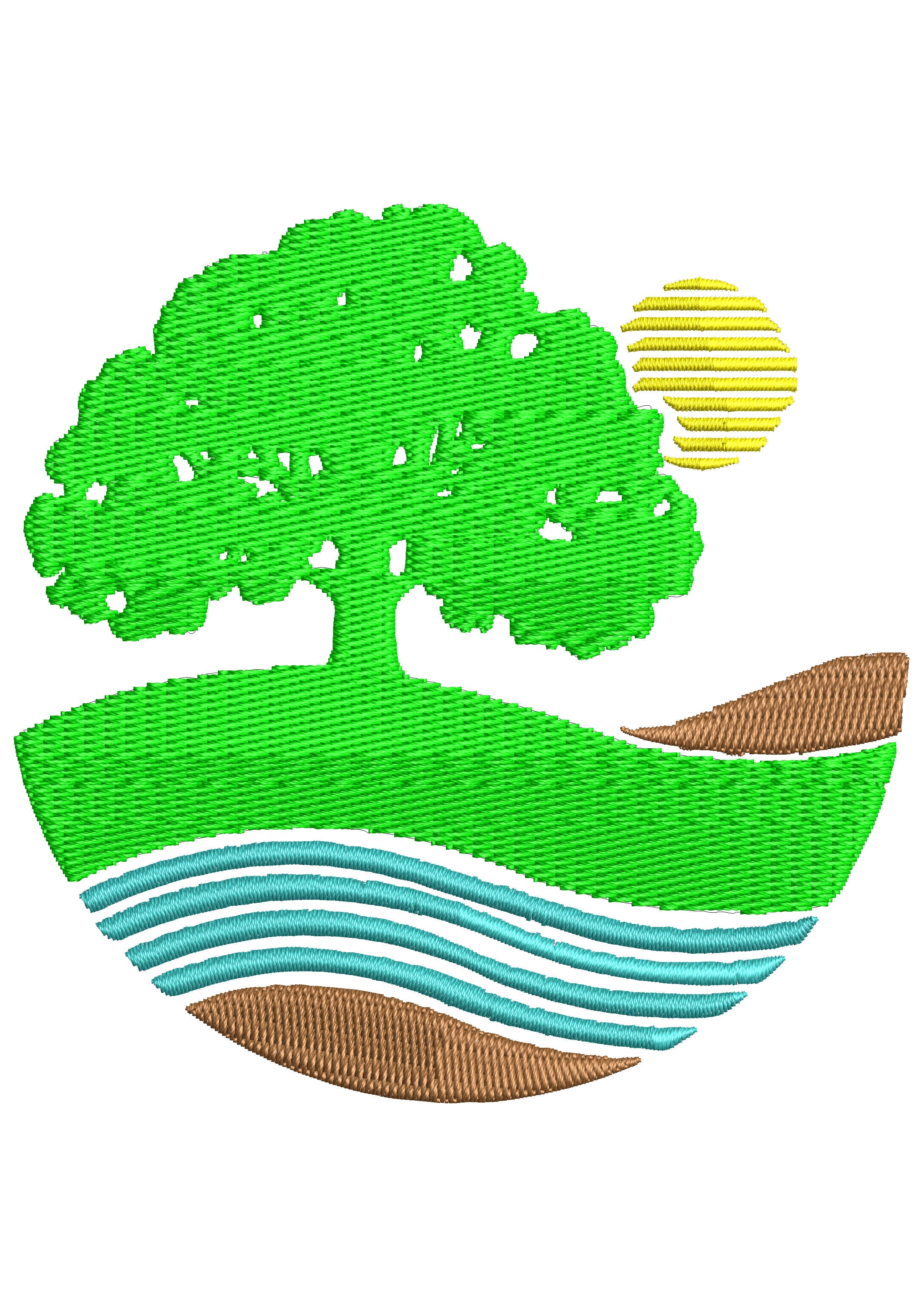 Green World Embroidery Design