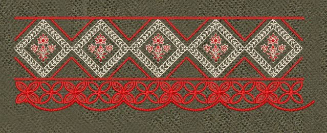 Floral Jacquard Woven Red Embroidery Design