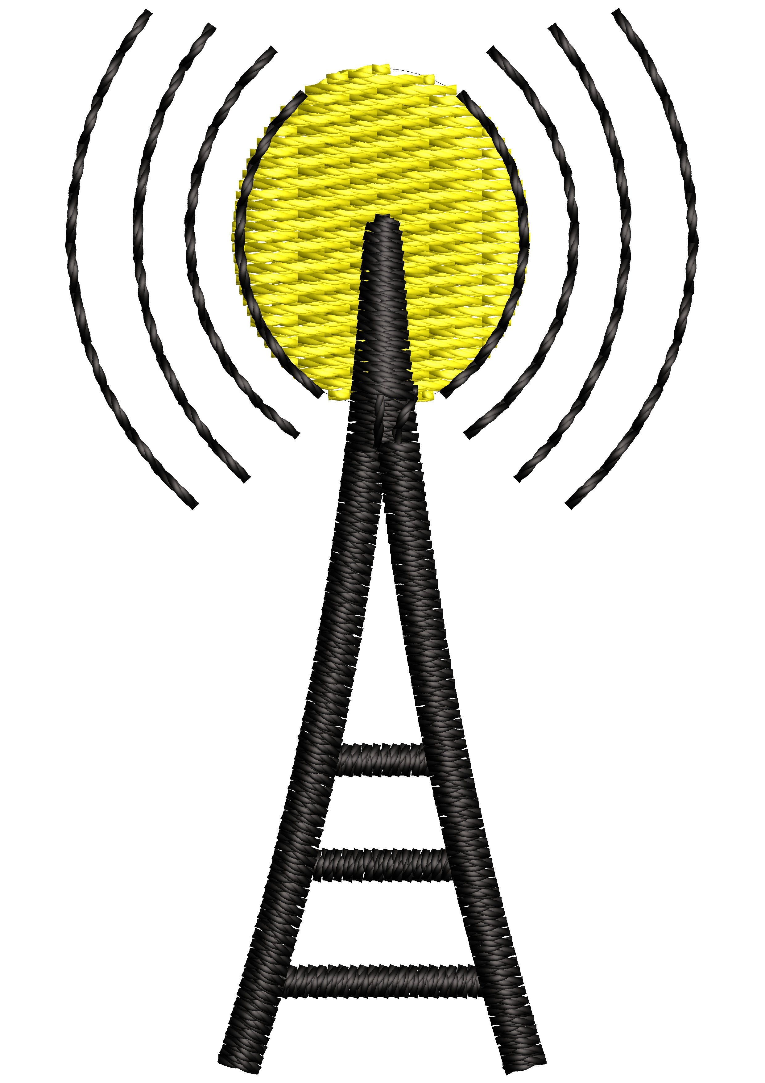 Tower Radiation Embroidery Design