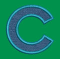 Stylized C in Blue Embroidery Design