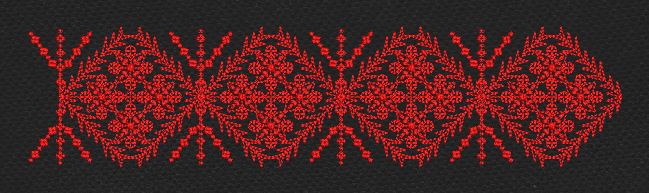 Floral Border Red & Black Embroidery Design
