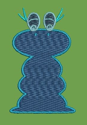 Caterpillar Figure Embroidery Design
