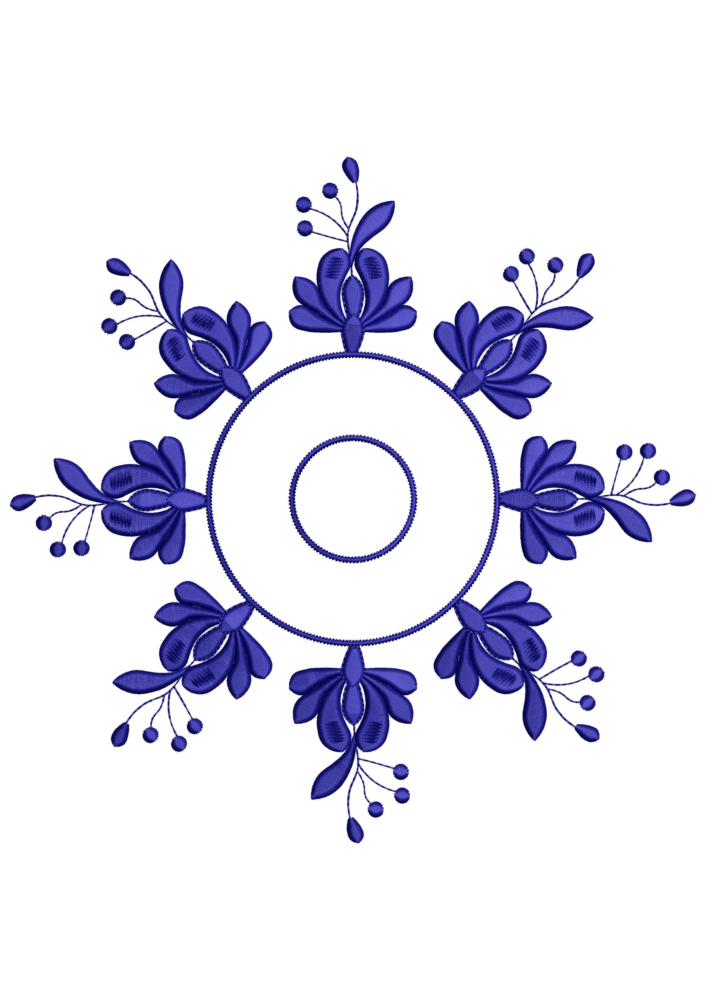 Circle Berry Embroidery Design