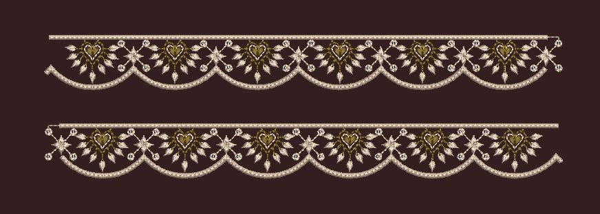 Floral Leaf Scallop Border Embroidery Design