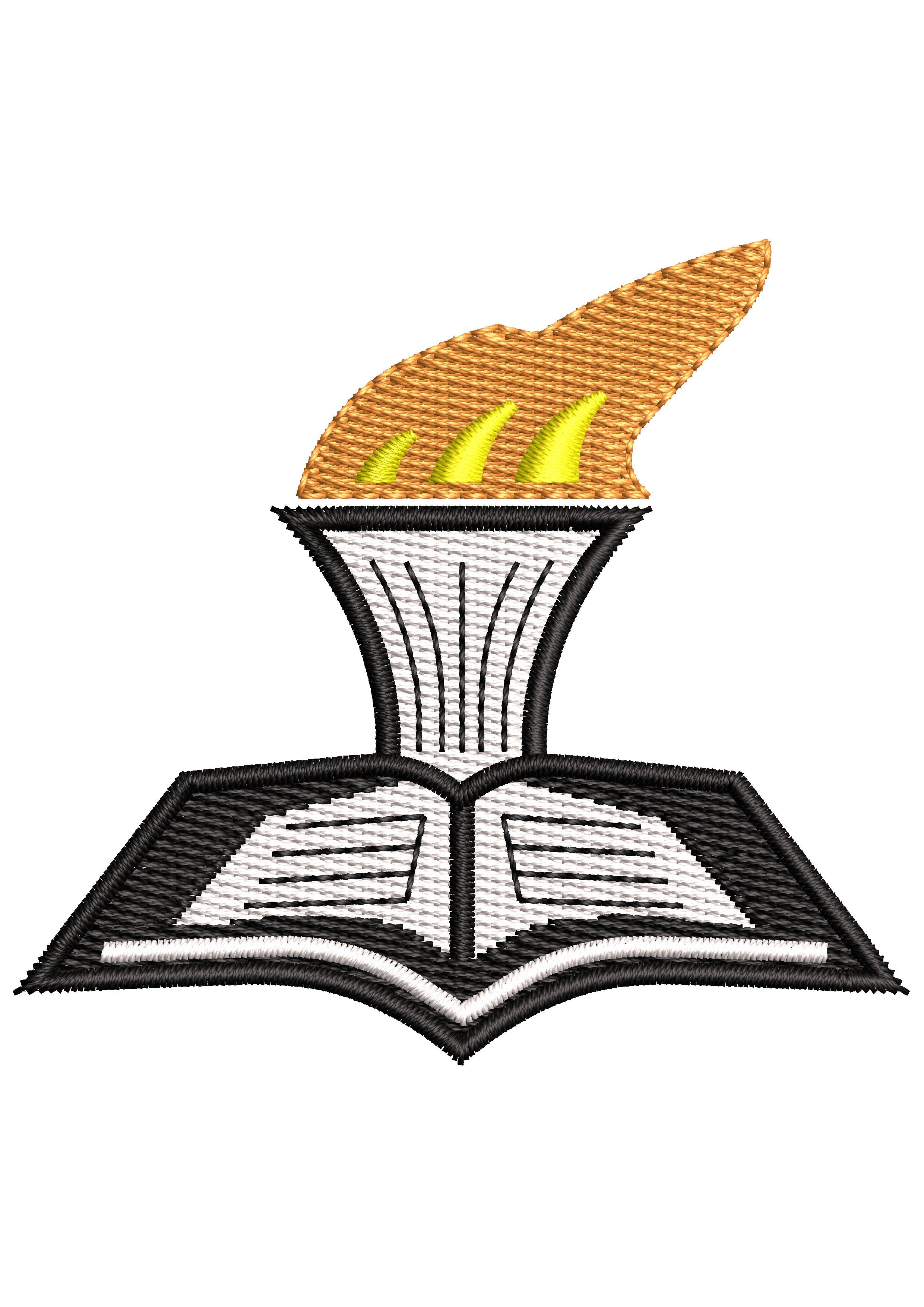 Flame Book Embroidery Design