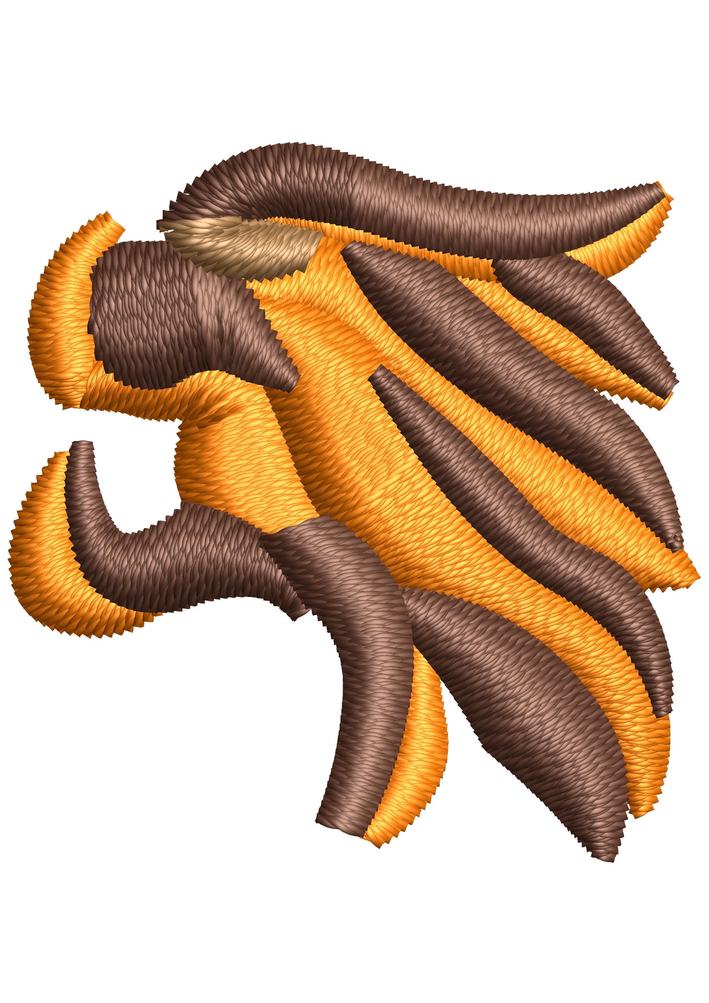 Cruel Lion Head Embroidery Design