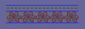 Red and Teal Floral Border Embroidery Design
