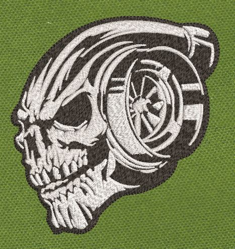 Turbo Skull Fusion Embroidery Design