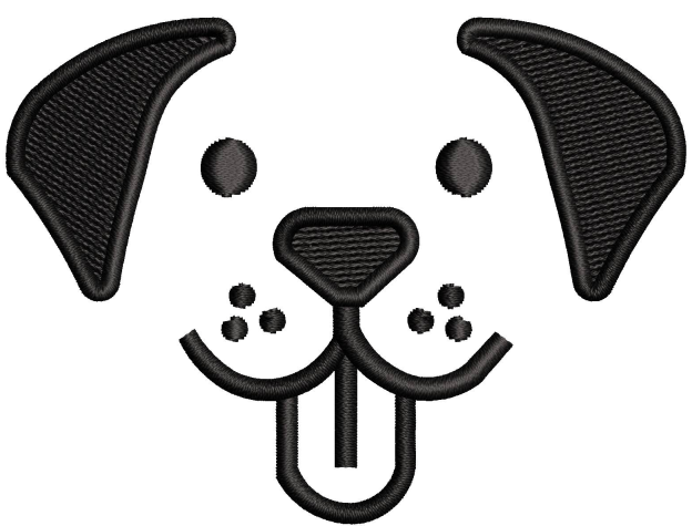 Dog Face Embroidery Design
