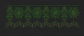 Floral Tree Chevron Border Green & Red Embroidery Design