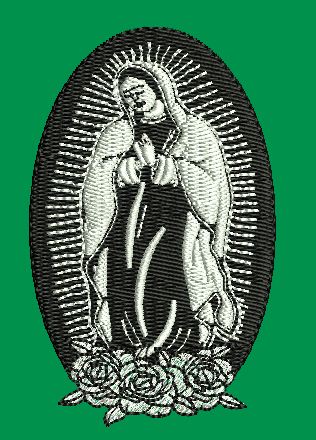 Lady With Flowers Embroidery Design
