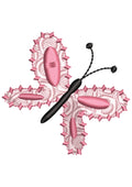 Pink Butterfly Embroidery Design