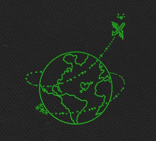 Green Earth Embroidery Design