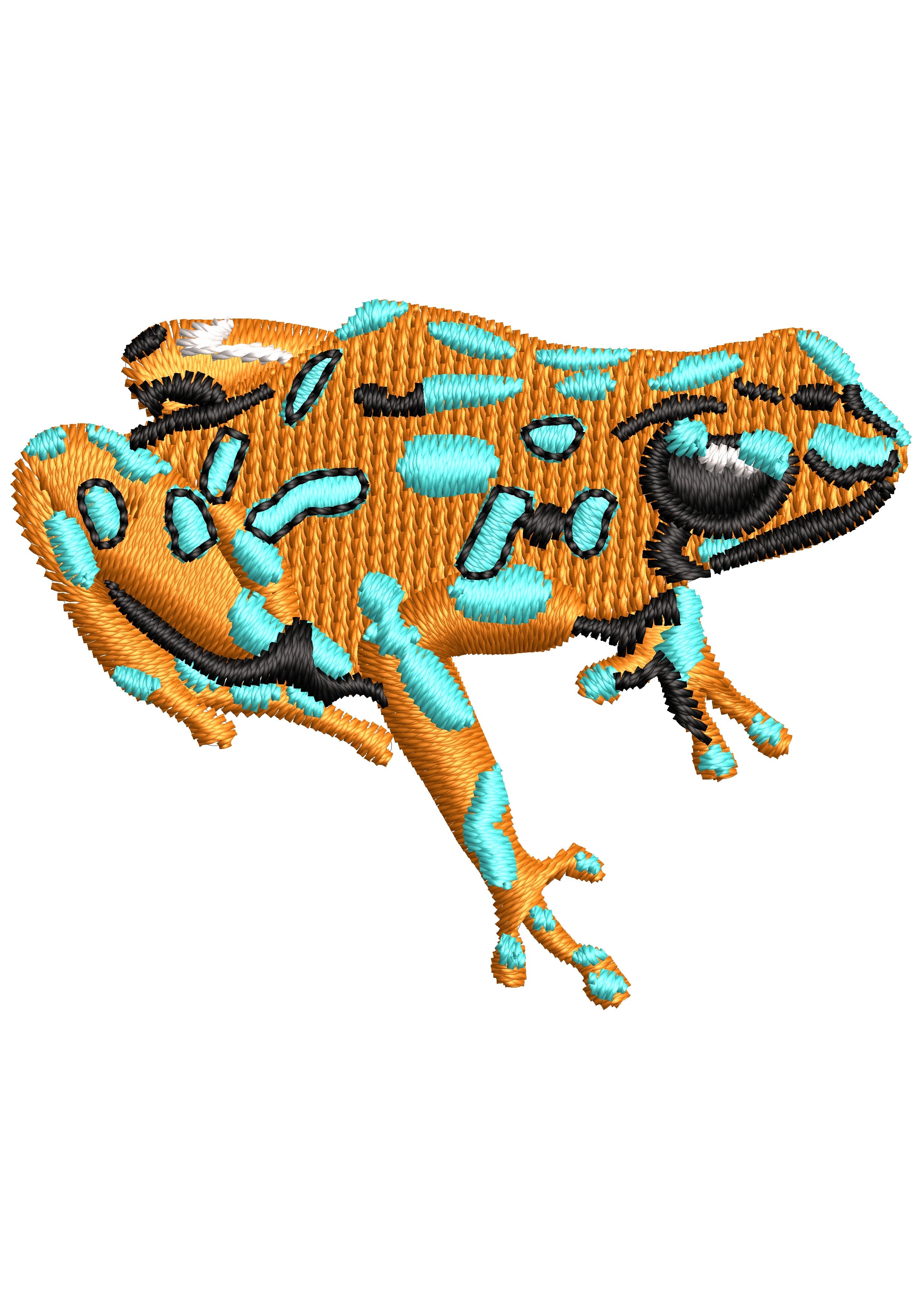 Qota Frog Beauty Colour Embroidery Design