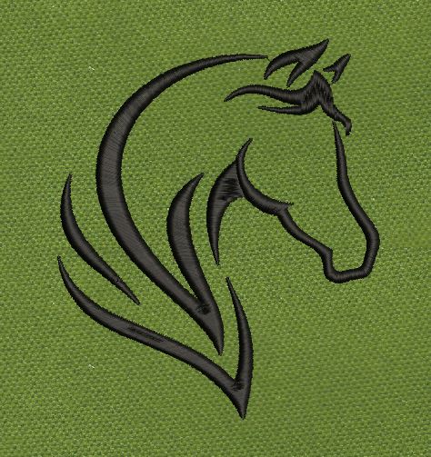 Black Horse Embroidery Design