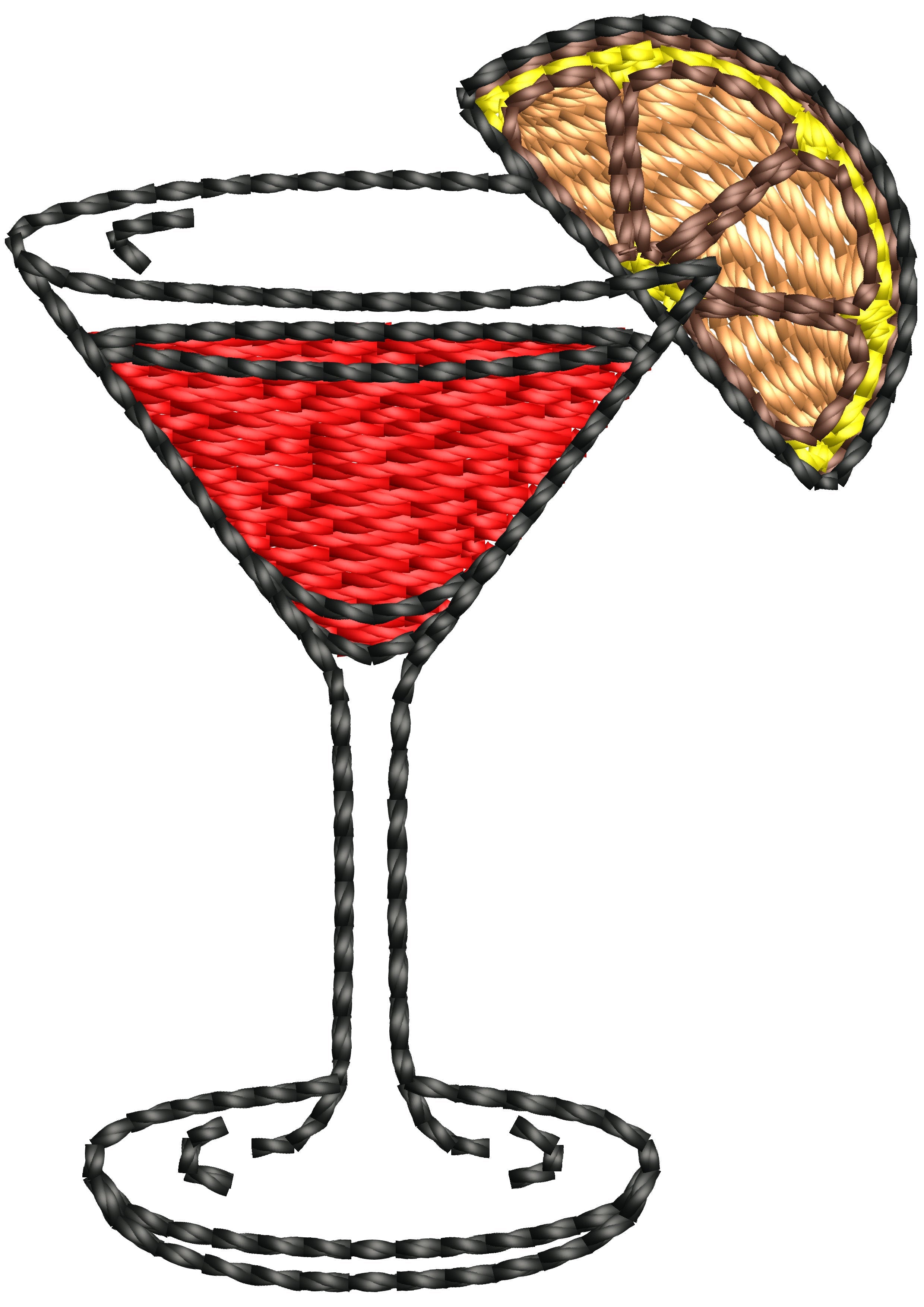 Red Drink Embroidery Design