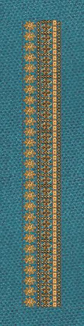 Floral Border Golden Vertical Line Embroidery Design