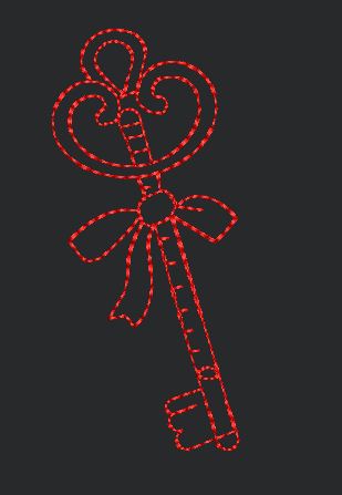Ornate Key Ribbon Embroidery Design
