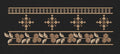 Geometric Motif and Floral Vine Border Embroidery Design