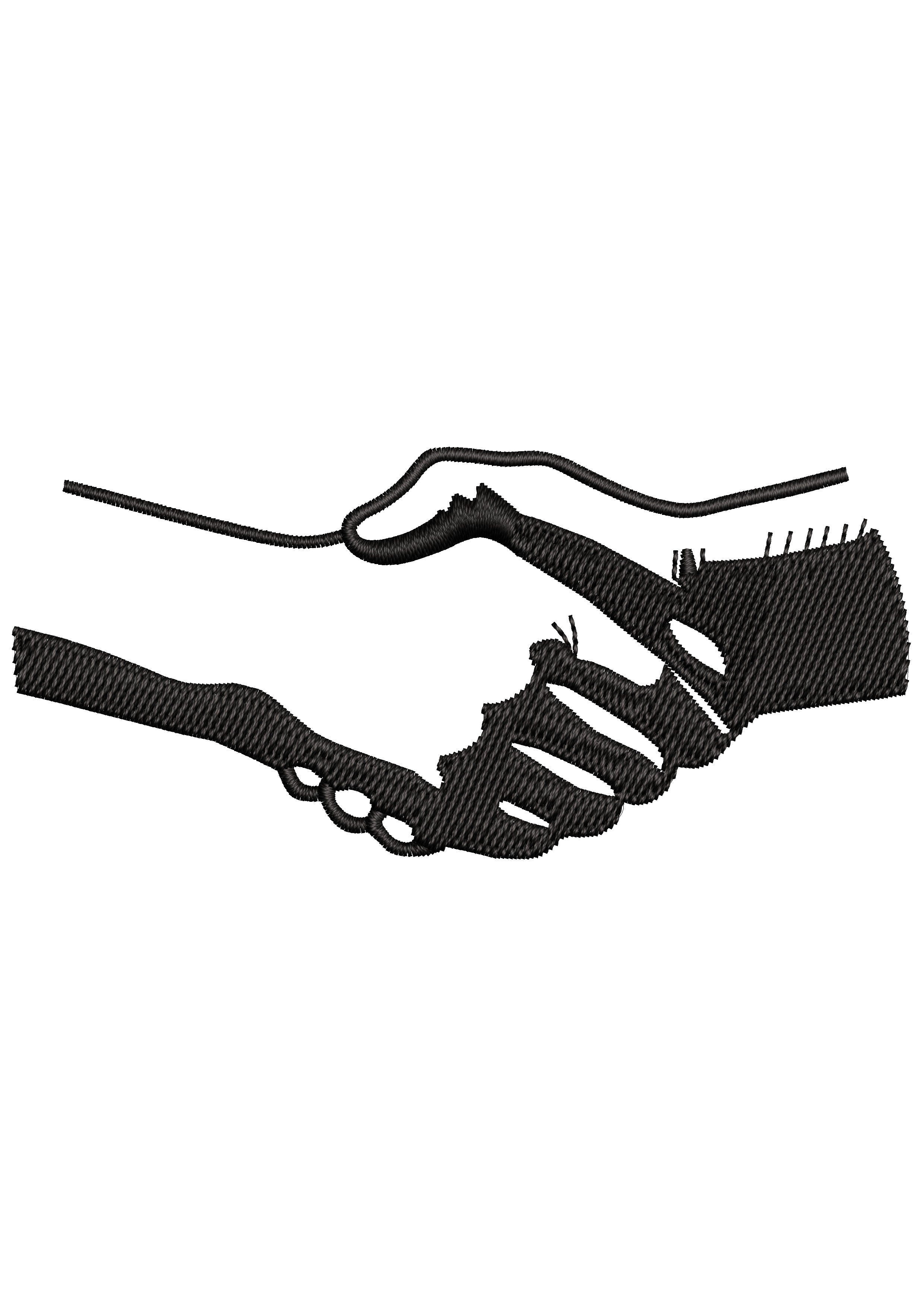 Hand Shake Embroidery Design
