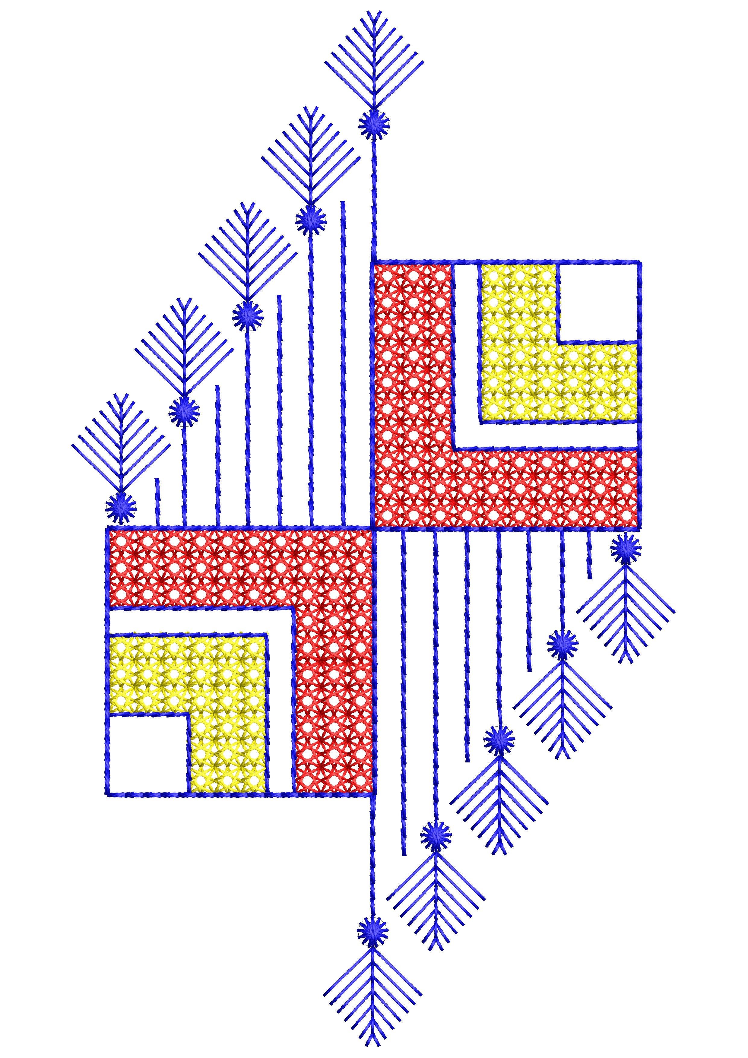 Geometric Cross Stitch Art Embroidery Design