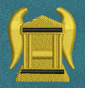 Winged Temple Gold Embroidery Design