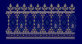 Leaf Crown Diamond Jaal Navy & Teal Gold Embroidery Design