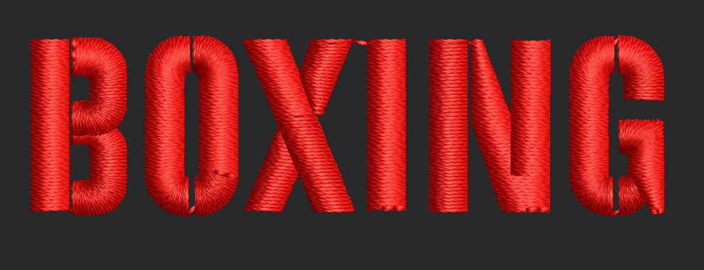 Boxing Text Embroidery Design