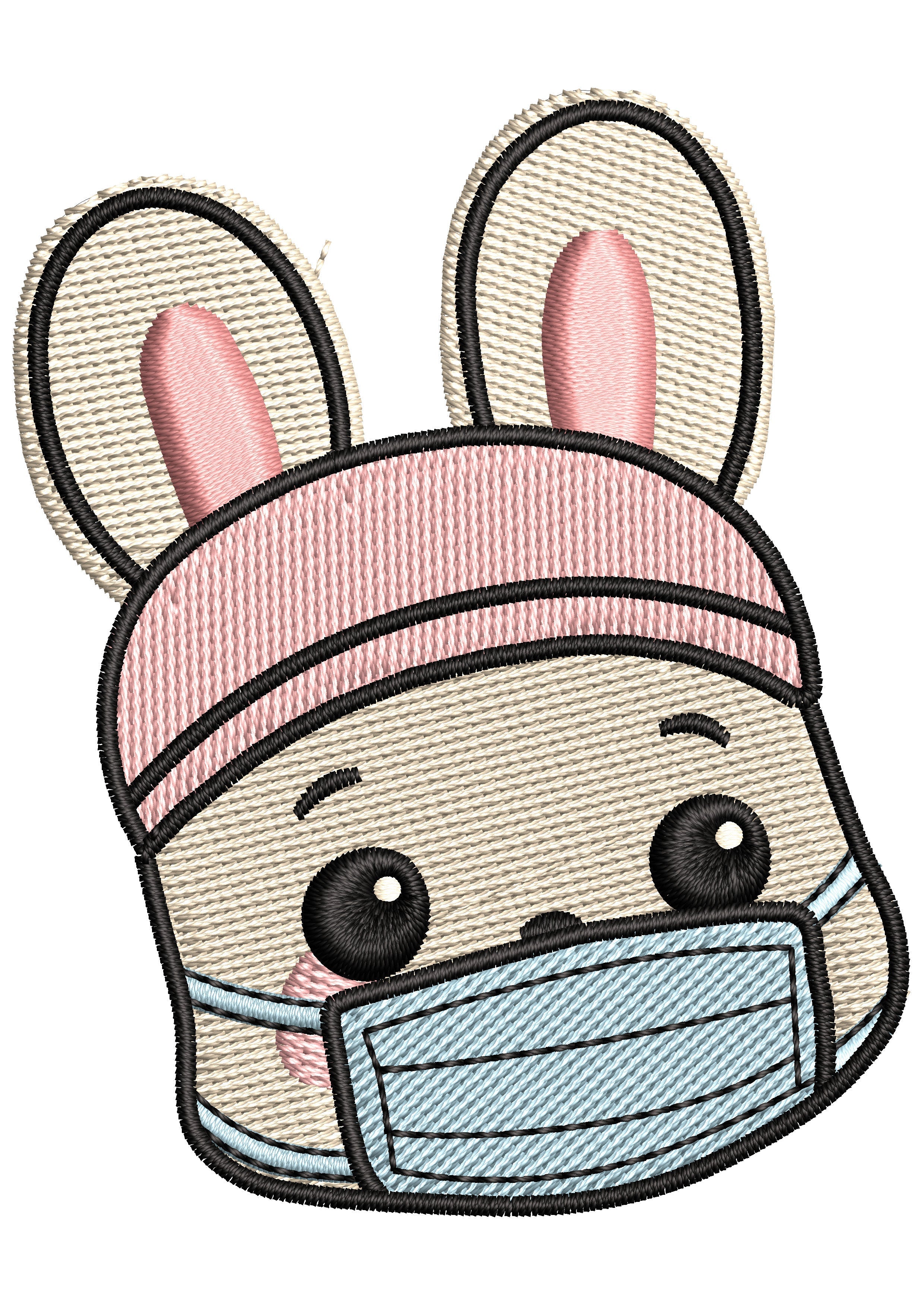 Mask Cartoon Head Embroidery Design