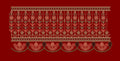 Vertical Floral Stalk Palisade Panel Embroidery Design