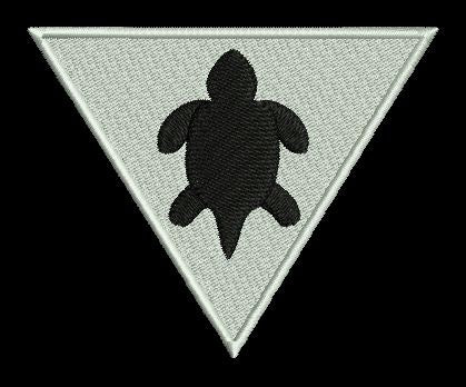 Inverted Triangle Turtle Emblem Embroidery Design