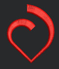Stylized Red Heart Embroidery Design