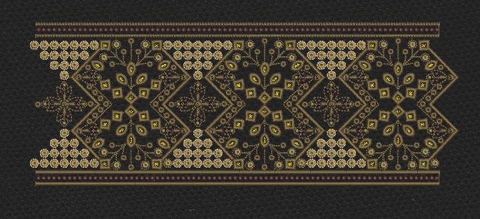 Black Golden Diamond Jaal Panel Black & Dark Gold Embroidery Design