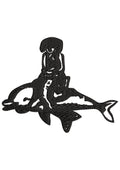 Fish Rider Embroidery Design
