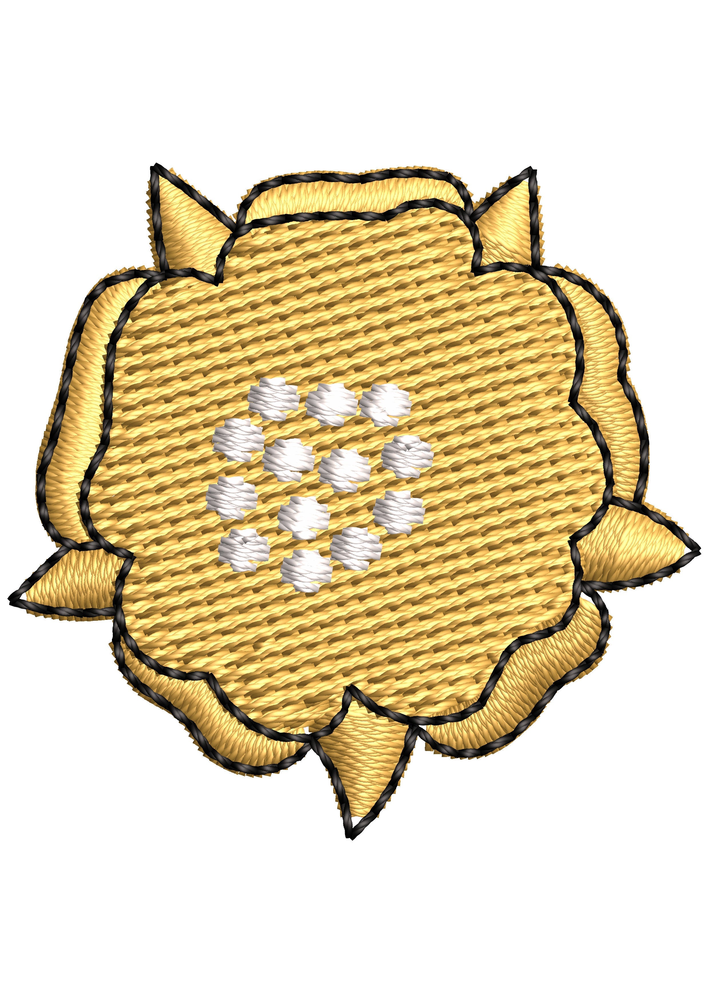 Golden Flower Embroidery Design