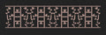Delicate Floral Grid Border Black & Blush Pink Embroidery Design