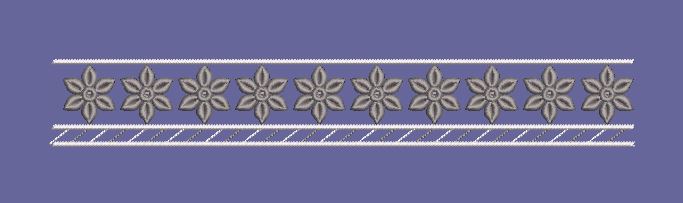 Six Petal Blossom Border Embroidery Design