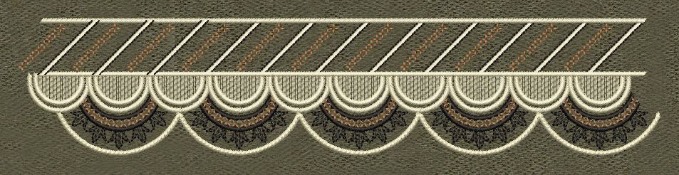 Floral Border Brown Embroidery Design