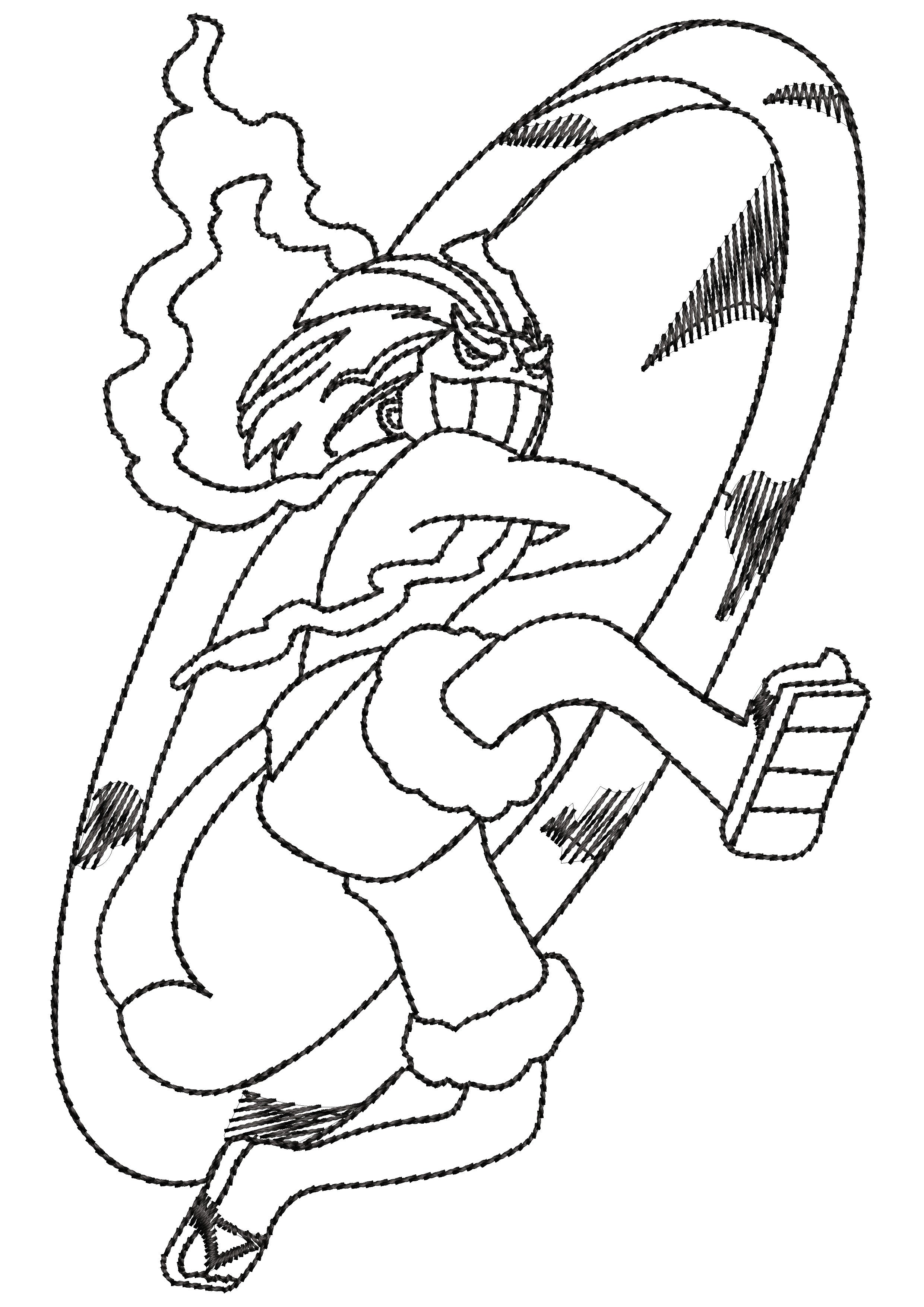 Bad Running Boy Embroidery Design
