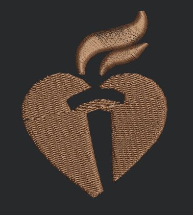 Radiant Heart Torch Embroidery Design