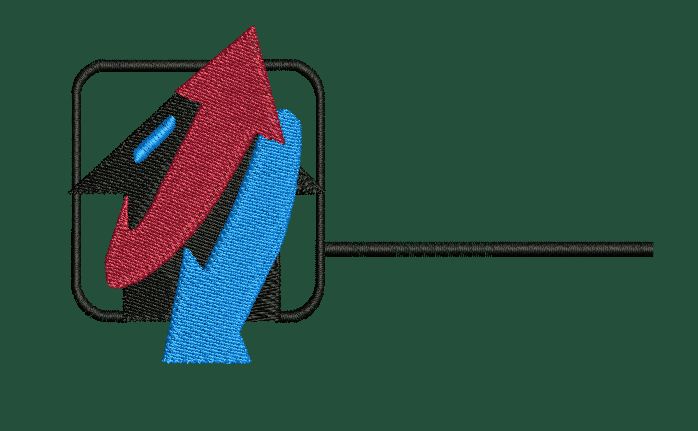 Dual Arrow Icon Embroidery Design