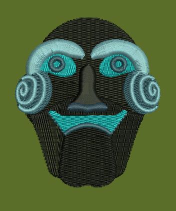 Spiral Cheeked Visage Embroidery Design