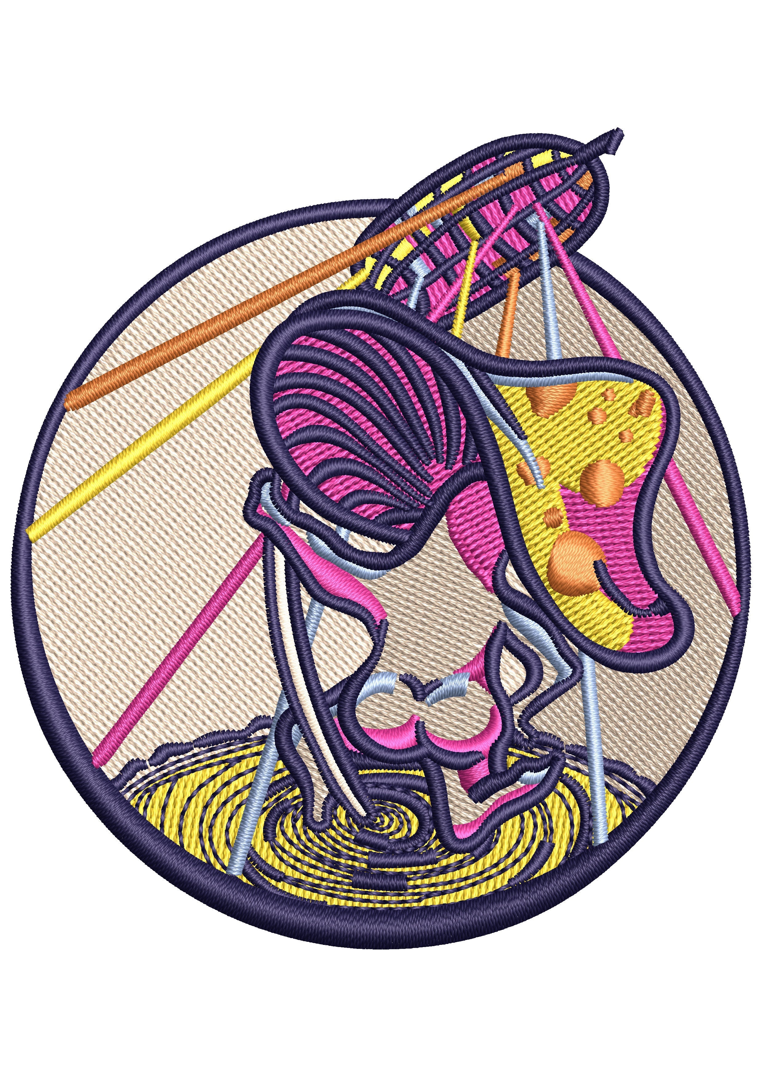 Disco Forest Embroidery Design
