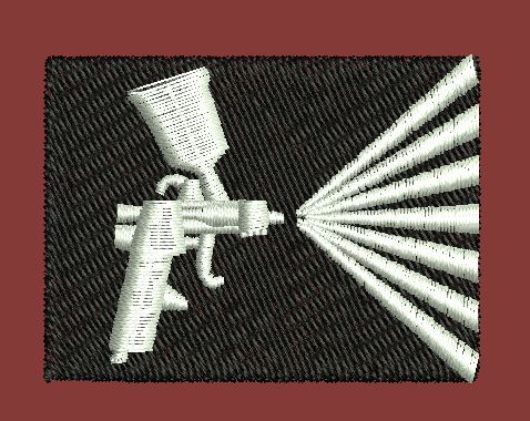 Precision Spray Application Embroidery Design