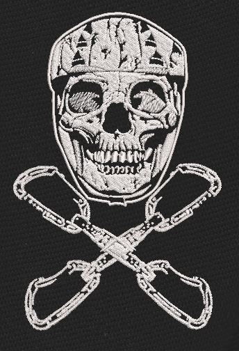 Human Skull Helmet Embroidery Design
